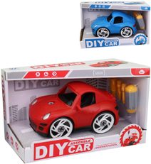 Auto sportovní na šroubování set s nástrojem k sestavení 2 barvy plast