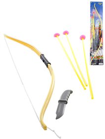 Indiánský set luk se 3 šípy na přísavku + nůž malý indián plast