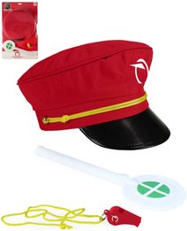 Malý výpravčí ZSSK set čepice s píšťalkou a plácačkou na kartě