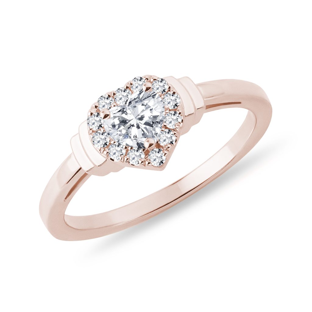 Heart Shaped Diamond Engagement Ring in Rose Gold HEART SHAPED DIAMOND ENGAGEMENT RING IN ROSE GOLD - DIAMOND ENGAGEMENT RINGS - ENGAGEMENT RINGS