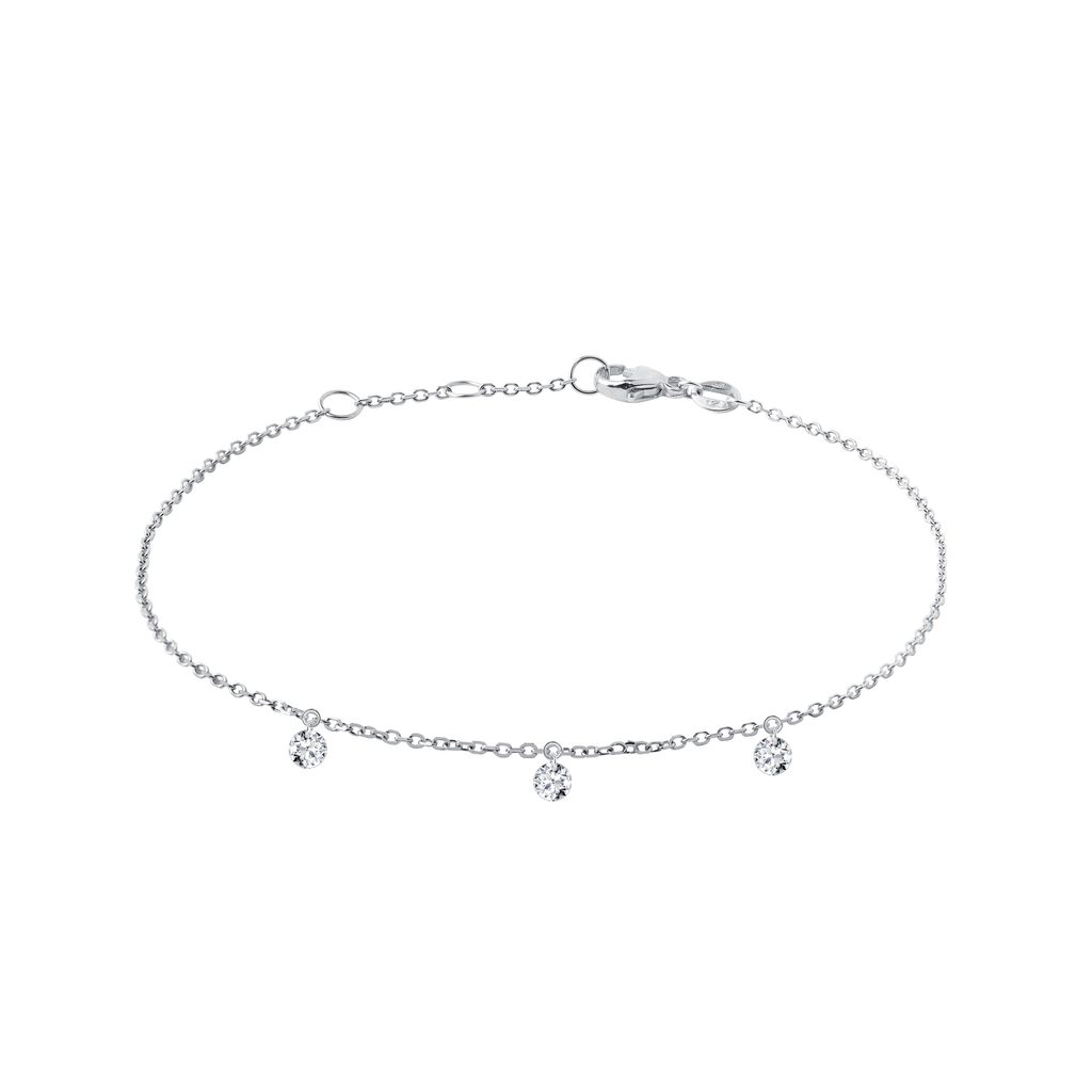 Náramek s provrtanými diamanty v bílém zlatě NÁRAMEK S PROVRTANÝMI DIAMANTY V BÍLÉM ZLATĚ - NÁRAMKY S DIAMANTY - NÁRAMKY