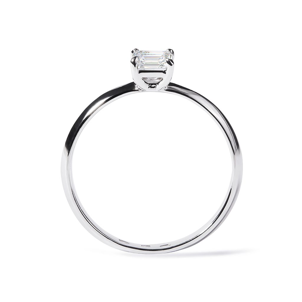 ASSCHER CUT DIAMOND RING IN WHITE GOLD - DIAMOND ENGAGEMENT RINGS - ENGAGEMENT RINGS