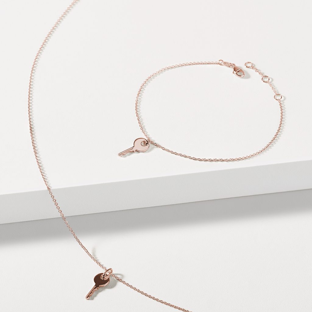 KEY BRACELET IN ROSE GOLD - ROSE GOLD BRACELETS - BRACELETS