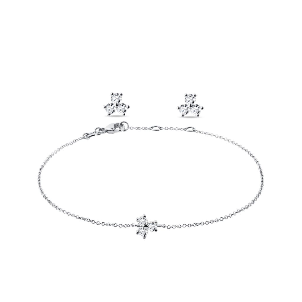 14K White Gold Shamrock Jewelry Set 14K WHITE GOLD SHAMROCK JEWELRY SET - DIAMOND SETS - FINE JEWELRY