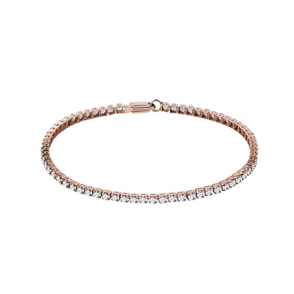 Náramek s lab grown diamanty v růžovém zlatě NÁRAMEK S LAB GROWN DIAMANTY V RŮŽOVÉM ZLATĚ - TENISOVÉ NÁRAMKY - NÁRAMKY
