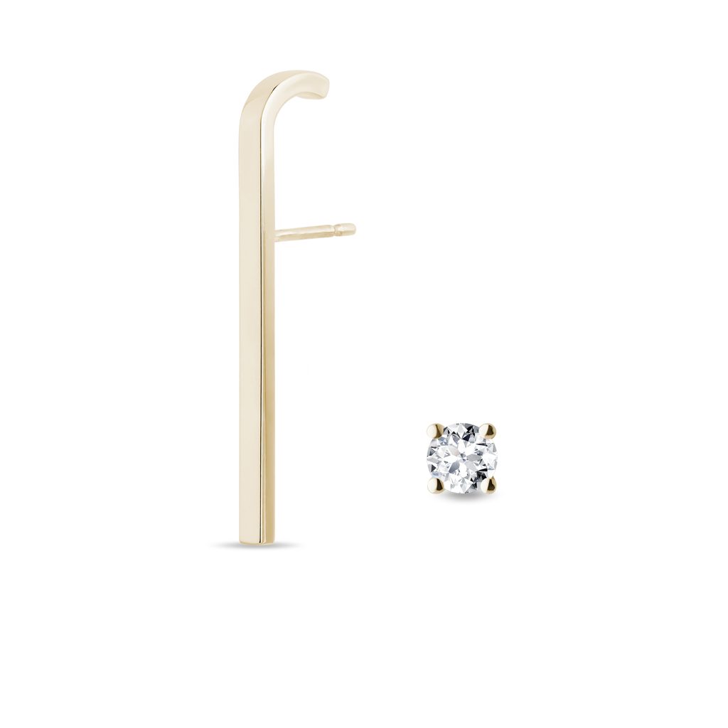Single Earring Set in Yellow Gold SINGLE EARRING SET IN YELLOW GOLD - DIAMOND SETS - FINE JEWELRY