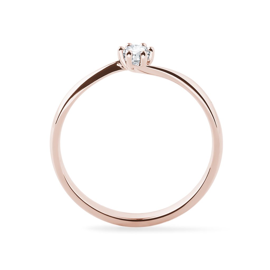RING IN 14K ROSE GOLD WITH BRILLIANT - BRILLIANT CUT DIAMOND ENGAGEMENT RINGS - ENGAGEMENT RINGS