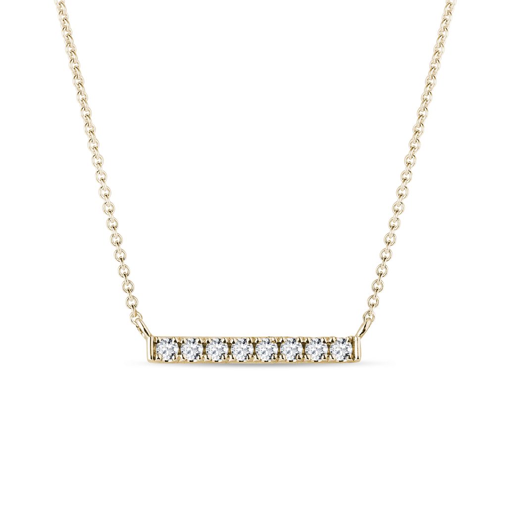 Gold Diamond Bar Necklace GOLD DIAMOND BAR NECKLACE - DIAMOND NECKLACES - NECKLACES