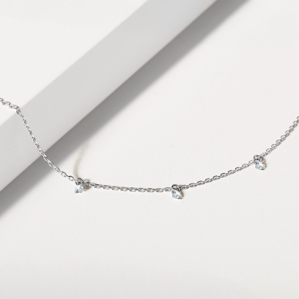 NÁRAMEK S PROVRTANÝMI DIAMANTY V BÍLÉM ZLATĚ - NÁRAMKY S DIAMANTY - NÁRAMKY