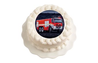 Jedlý papír pro hasiče - požárnické auto 20 cm