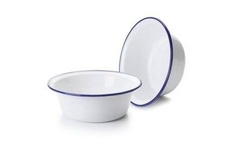 Smaltovaná miska 16cm modrý okraj