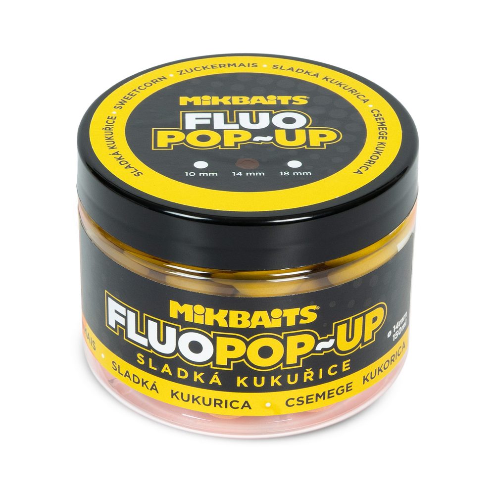 Mikbaits Plovoucí fluo boilie 14mm 150ml - Sladká Kukuřice