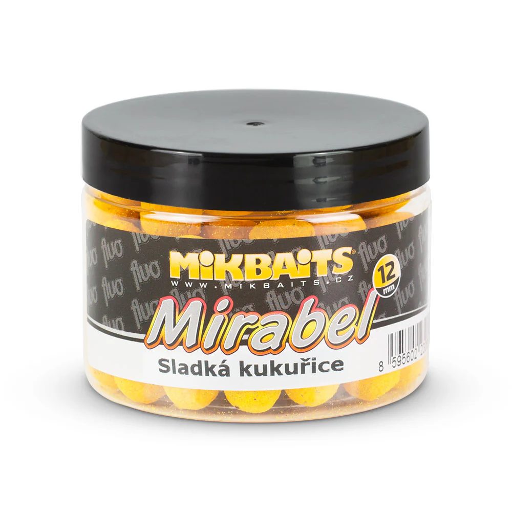 Mikbaits Boilie Mirabel Fluo 12mm 150ml - Sladká kukuřice