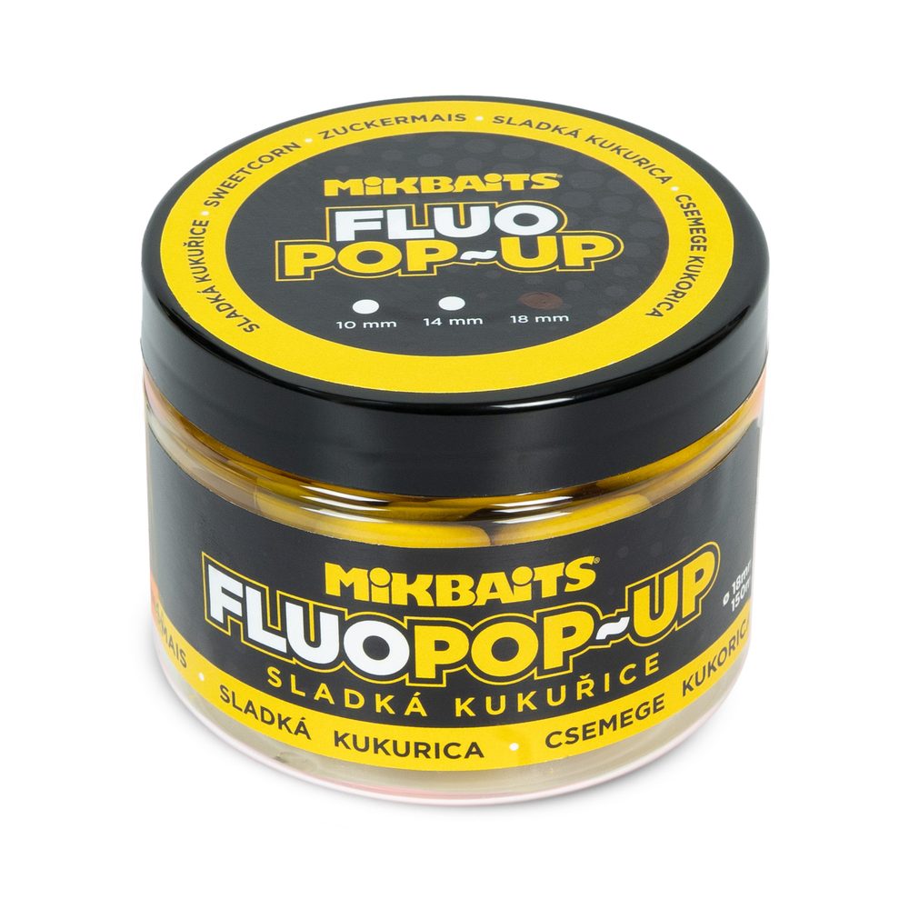 Mikbaits Plovoucí fluo boilie 18mm 150ml - Sladká Kukuřice