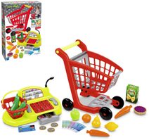 ECOIFFIER Set nákupní vozík + pokladna s potravinami a penězi