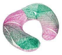 Polštářek cestovní podkova - 30x35 cm růžové listy