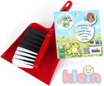 Uklízecí set červený plastový smetáček a lopatka