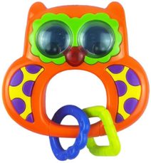 Chrastítko kousátko Baby Mix sovička pro miminko na baterie Zvuk