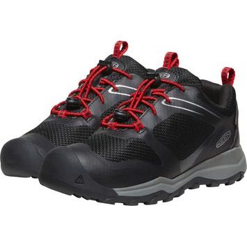 KEEN WANDURO LOW WP YOUTH black/ribbon red