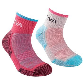 LA SPORTIVA Kids Running Socks Malibu Blue/Hibiscus