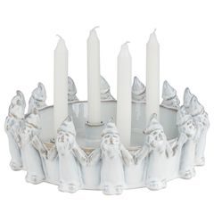 ADVENT Adventní věnec keramický skřítci - béžová