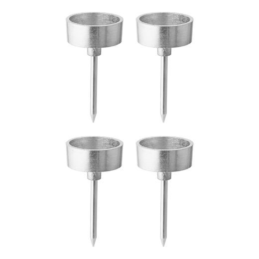 ADVENT KOSZORÚBA SZÚRHATÓ MÉCSESTARTÓ, EZÜST Ø5CM, 4 DB-OS SZETT