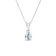 AQUAMARINE AND DIAMOND NECKLACE IN WHITE GOLD - AQUAMARINE NECKLACES - NECKLACES