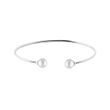 WHITE GOLD OPEN BANGLE WITH PEARLS - CUFF BRACELETS - BRACELETS
