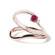 RUBY AND DIAMOND ENGAGEMENT RING SET IN ROSE GOLD - ENGAGEMENT AND BRIDAL RING SETS - ENGAGEMENT RINGS