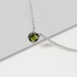 GREEN MOLDAVITE NECKLACE IN WHITE GOLD - MOLDAVITE NECKLACES - NECKLACES