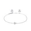 14K WHITE GOLD SHAMROCK JEWELRY SET - DIAMOND SETS - FINE JEWELRY