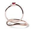 RUBY AND DIAMOND ENGAGEMENT RING SET IN ROSE GOLD - ENGAGEMENT AND BRIDAL RING SETS - ENGAGEMENT RINGS