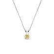 NECKLACE IN WHITE GOLD WITH YELLOW BRILLIANT - DIAMOND NECKLACES - NECKLACES