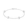 WHITE PEARL CHAIN BRACELET IN WHITE GOLD - PEARL BRACELETS - PEARL JEWELRY