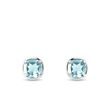 CUSHION CUT SKY BLUE TOPAZ STUD EARRINGS IN WHITE GOLD - TOPAZ EARRINGS - EARRINGS
