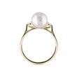 FRESHWATER PEARL AND DIAMOND GOLD RING - PEARL RINGS - PEARL JEWELRY