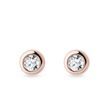 4 MM BEZEL DIAMOND EARRINGS IN ROSE GOLD - DIAMOND STUD EARRINGS - EARRINGS