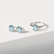 CUSHION CUT SKY BLUE TOPAZ STUD EARRINGS IN WHITE GOLD - TOPAZ EARRINGS - EARRINGS