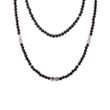 BLACK SPINEL AND CRYSTAL NECKLACE IN WHITE GOLD - MINERAL NECKLACES - NECKLACES