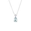 WHITE GOLD PENDANT WITH AQUAMARINE - AQUAMARINE NECKLACES - NECKLACES
