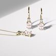 MORGANITE AND DIAMOND GOLD DROP EARRINGS - MORGANITE EARRINGS - EARRINGS