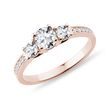 LUXURY ROSE GOLD ENGAGEMENT RING WITH DIAMONDS - DIAMOND ENGAGEMENT RINGS - ENGAGEMENT RINGS