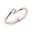 RING IN 14K ROSE GOLD WITH BRILLIANT - BRILLIANT CUT DIAMOND ENGAGEMENT RINGS - ENGAGEMENT RINGS