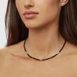 BLACK SPINEL AND CRYSTAL NECKLACE IN WHITE GOLD - MINERAL NECKLACES - NECKLACES