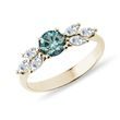 BREATHTAKING BLUE DIAMOND RING IN 14K YELLOW GOLD - FANCY DIAMOND ENGAGEMENT RINGS - ENGAGEMENT RINGS