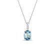 SWISS TOPAZ AND DIAMOND WHITE GOLD NECKLACE - TOPAZ NECKLACES - NECKLACES