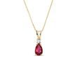 GOLD NECKLACE WITH RUBY ​​AND BRILLIANT - RUBY NECKLACES - NECKLACES