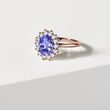 TANZANITE AND DIAMOND RING IN ROSE GOLD - TANZANITE RINGS - RINGS