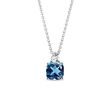 TOPAZ AND DIAMOND PENDANT IN WHITE GOLD - TOPAZ NECKLACES - NECKLACES
