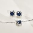 LUXURY SAPPHIRE AND DIAMOND EARRINGS IN WHITE GOLD - SAPPHIRE EARRINGS - EARRINGS